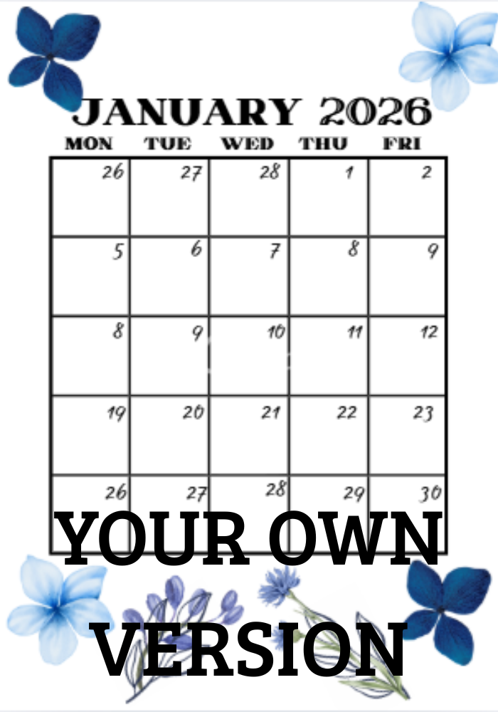 Editable Floral Calendar 2026/ Notes & Monthly Layout - The DesigNova