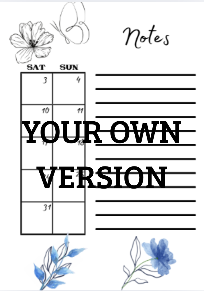 Editable Floral Calendar 2026/ Notes & Monthly Layout - The DesigNova